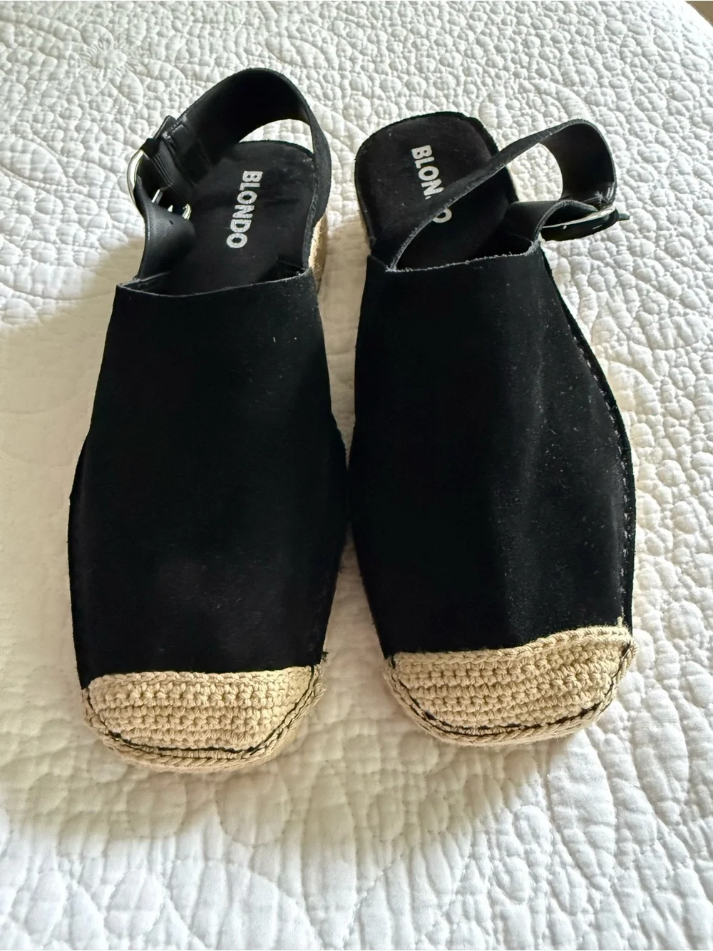 Like New Blondo Black Suede Hiliana Espadrilles 8.5
